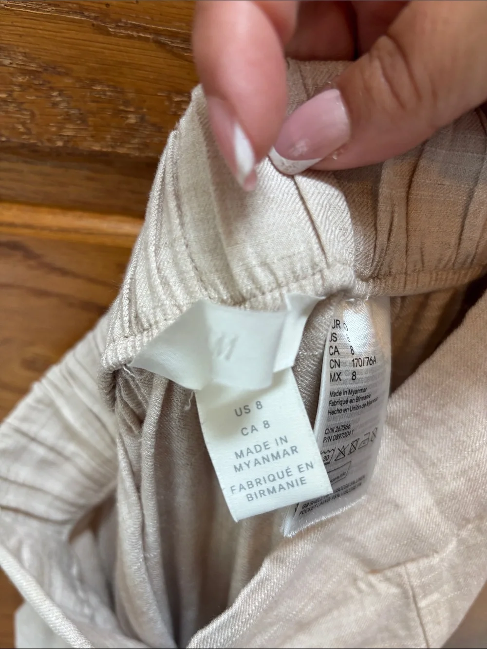 H&M Wide-Leg Linen-Blend Pants in Light Cream